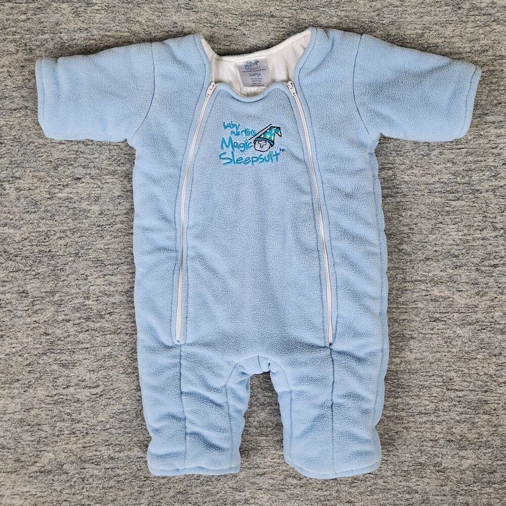 Baby Merlin's Magic Sleepsuit Large Blue Microfleece 6-9 Months Unisex Suit
